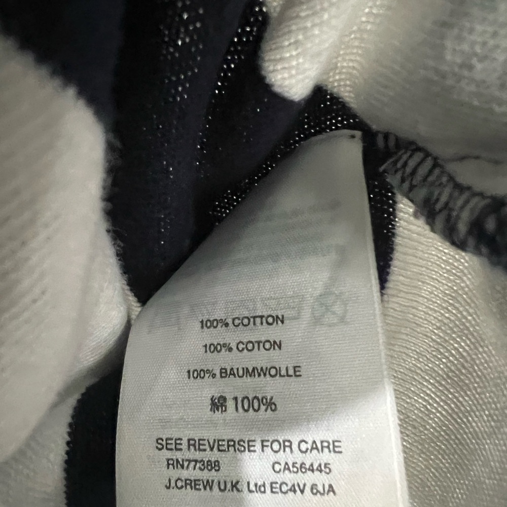 🦞J. Crew Navy and White Striped Slub Knit Sweater Tee Size Small Nautical Beach - Picture 4 of 6
